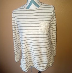 Matilda Jane striped Lacey shirt women's sz Small